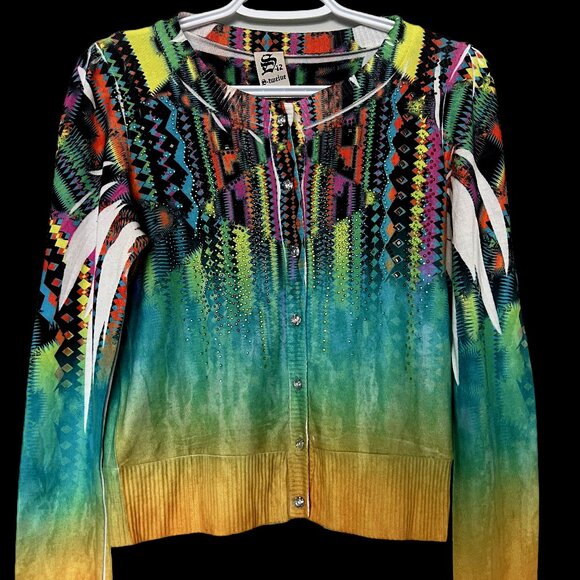 Women size medium crop Vintage Boho cardigan in very good condition - Picture 1 of 10